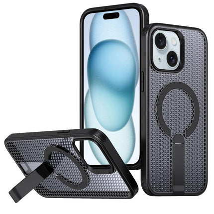 kalebol Honeycomb Cooling MagSafe Holder Phone Case, For iPhone 15 Pro, For iPhone 15 Plus, For iPhone 15, For iPhone 14 Plus