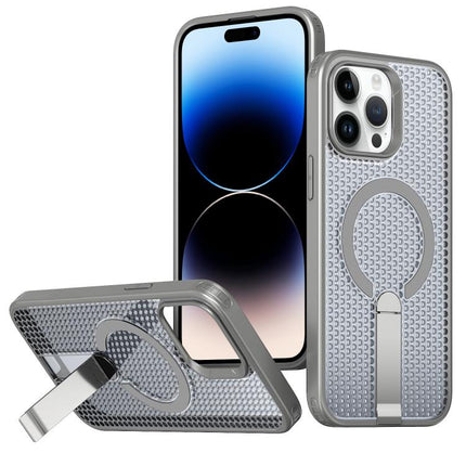 kalebol Honeycomb Cooling MagSafe Holder Phone Case, For iPhone 14, For iPhone 14 Pro, For iPhone 14 Pro Max, For iPhone 13 Pro Max