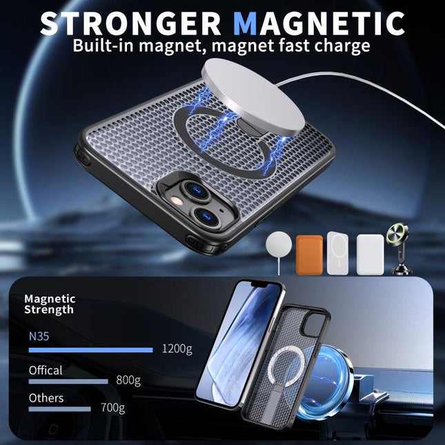 kalebol Honeycomb Cooling MagSafe Holder Phone Case, For iPhone 13