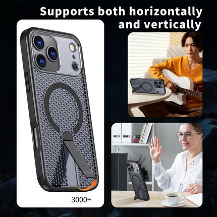 kalebol Honeycomb Cooling MagSafe Holder Phone Case, For iPhone 18 Pro, For iPhone 18 Pro Max, For iPhone 17e / 16e, For iPhone 17 Pro Max
