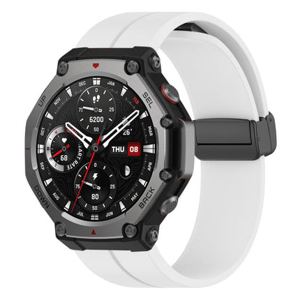 xDfind  Flat Head Groove Folding Black Buckle Silicone Watch Band, For Amazfit T-Rex 3