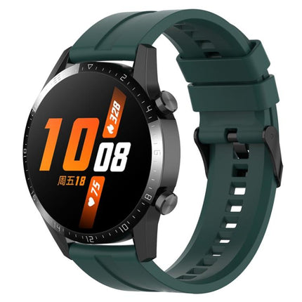 xDfind Silicone Black Buckle Watch Band, 20mm For Amazfit Active 2 / GTS4 Mini, 22mm For Huawei Watch GT5 / GT5 Pro