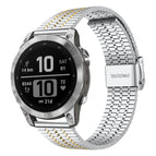 For Garmin Fenix 8 / 7 / 6 / 5 22mm / Silver Gold