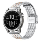 For Garmin Fenix 8 / 7 / 6 / 5 22mm / Silver Rose Gold