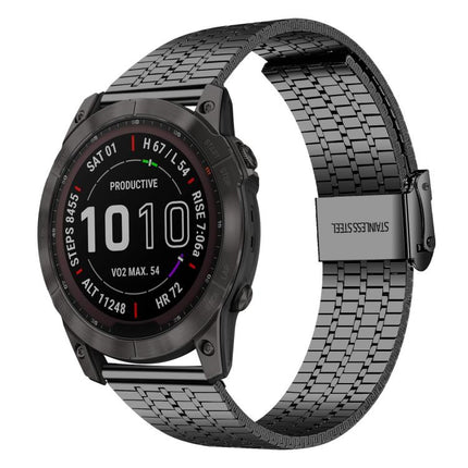 xDfind Seven Beads Buckle Stainless Steel Watch Band, For Garmin Fenix 8 / 7X / 6X / 5X 26mm, For Garmin Fenix 8 / 7 / 6 / 5 22mm