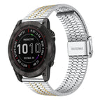 For Garmin Fenix 8 / 7X / 6X / 5X 26mm / Silver Gold