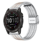 For Garmin Fenix 8 / 7X / 6X / 5X 26mm / Silver Rose Gold