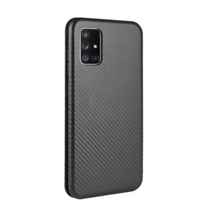 Carbon Fiber Texture Magnetic Horizontal Flip TPU + PC + PU Leather Case with Card Slot, For Galaxy M51 (Side Fingerprint), For DOOGEE N20 Pro