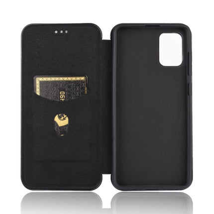 Carbon Fiber Texture Magnetic Horizontal Flip TPU + PC + PU Leather Case with Card Slot, For Galaxy M51 (Side Fingerprint), For DOOGEE N20 Pro
