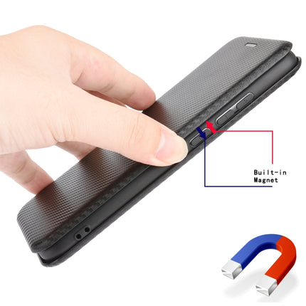 Carbon Fiber Texture Magnetic Horizontal Flip TPU + PC + PU Leather Case with Card Slot, For Galaxy M51 (Side Fingerprint), For DOOGEE N20 Pro