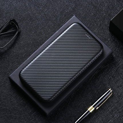 Carbon Fiber Texture Magnetic Horizontal Flip TPU + PC + PU Leather Case with Card Slot, For Galaxy M51 (Side Fingerprint), For DOOGEE N20 Pro