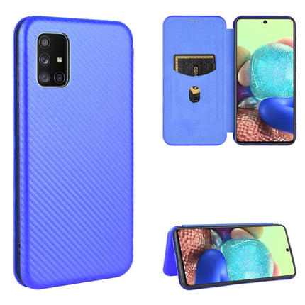 Carbon Fiber Texture Magnetic Horizontal Flip TPU + PC + PU Leather Case with Card Slot, For Galaxy M51 (Side Fingerprint), For DOOGEE N20 Pro