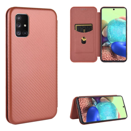 Carbon Fiber Texture Magnetic Horizontal Flip TPU + PC + PU Leather Case with Card Slot, For Galaxy M51 (Side Fingerprint), For DOOGEE N20 Pro