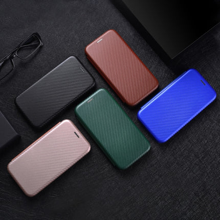 Carbon Fiber Texture Magnetic Horizontal Flip TPU + PC + PU Leather Case with Card Slot, For Galaxy M51 (Side Fingerprint), For DOOGEE N20 Pro