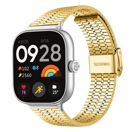 xDfind Seven Beads Buckle Stainless Steel Watch Band, For Xiaomi Band 10 Pro/9 Pro/Redmi Watch 6/5/4, For Redmi Watch 3 Active / Watch 3 Lite, For Redmi Watch 3