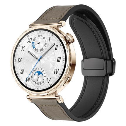 xDfind Crazy Horse Pattern Silicone Skin Magnetic Buckle Watch Band, 18mm, 20mm, 22mm