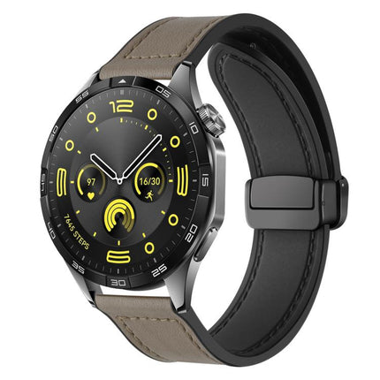 xDfind Crazy Horse Pattern Silicone Skin Magnetic Buckle Watch Band, 18mm, 20mm, 22mm