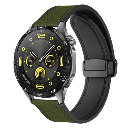 xDfind Crazy Horse Pattern Silicone Skin Magnetic Buckle Watch Band, 18mm, 20mm, 22mm