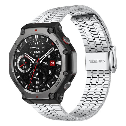 xDfind Seven Beads Buckle Stainless Steel Watch Band, For Amazfit T-Rex 3