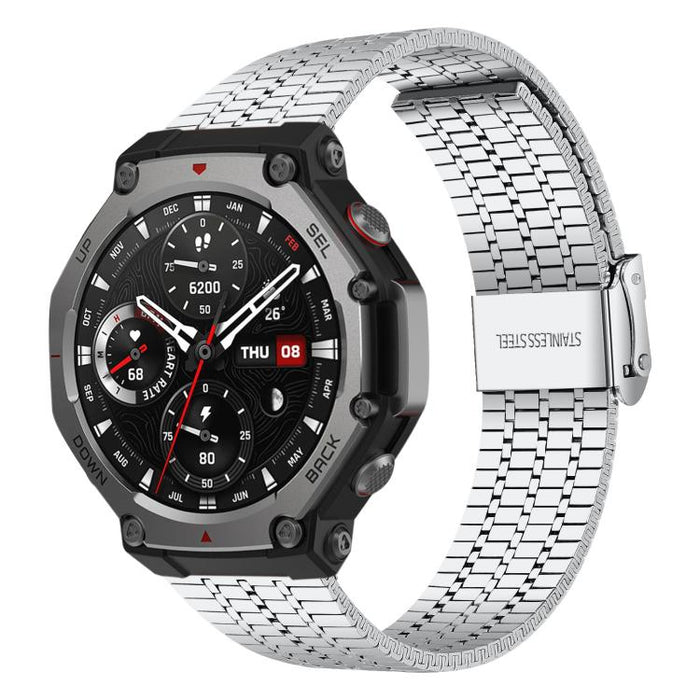 xDfind Seven Beads Buckle Stainless Steel Watch Band, For Amazfit T-Rex 3