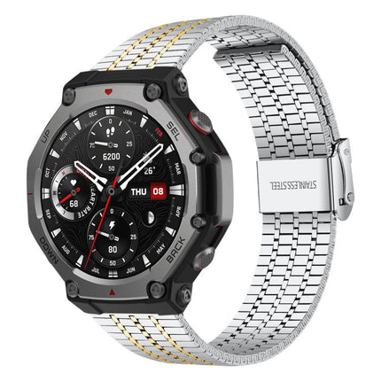 xDfind Seven Beads Buckle Stainless Steel Watch Band, For Amazfit T-Rex 3