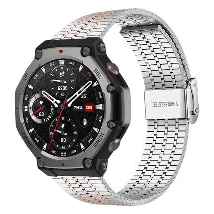 xDfind Seven Beads Buckle Stainless Steel Watch Band, For Amazfit T-Rex 3