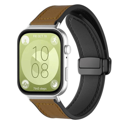 xDfind Crazy Horse Pattern Silicone Skin Magnetic Buckle Watch Band, For Huawei Watch Fit4 Pro / Fit4 / Fit3, For Huawei Watch D2