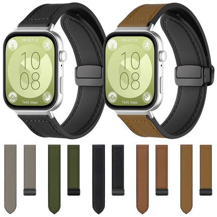 xDfind Crazy Horse Pattern Silicone Skin Magnetic Buckle Watch Band, For Huawei Watch Fit4 Pro / Fit4 / Fit3, For Huawei Watch D2