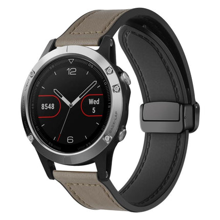 xDfind Crazy Horse Pattern Silicone Skin Magnetic Buckle Watch Band, For Garmin Fenix 8 / 7X / 6X / 5X 26mm, For Garmin Fenix 8 / 7 / 6 / 5 22mm