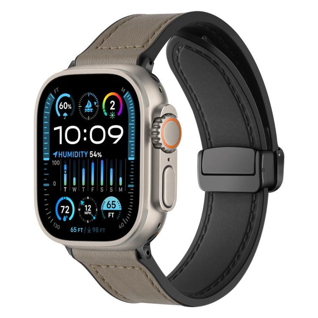 xDfind Crazy Horse Pattern Silicone Skin Magnetic Buckle Watch Band, For Apple Watch 42 / 44 / 45 / 46 / 49mm, For Apple Watch 38 / 40 / 41 / S10 42mm