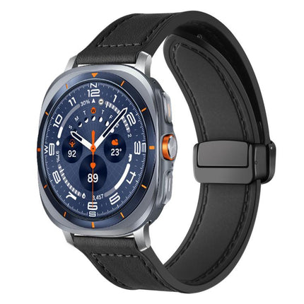 xDfind Crazy Horse Pattern Silicone Skin Magnetic Buckle Watch Band, For Samsung Galaxy Watch Ultra / Ultra 2025, For Samsung Galaxy Watch8 / 8 Classic