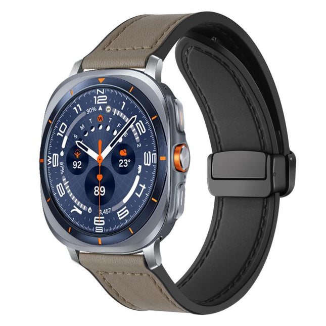 xDfind Crazy Horse Pattern Silicone Skin Magnetic Buckle Watch Band, For Samsung Galaxy Watch Ultra / Ultra 2025, For Samsung Galaxy Watch8 / 8 Classic