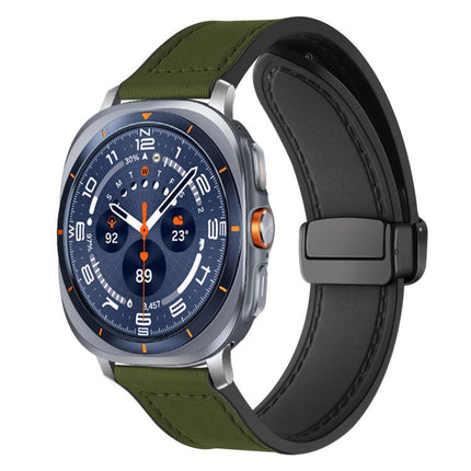 xDfind Crazy Horse Pattern Silicone Skin Magnetic Buckle Watch Band, For Samsung Galaxy Watch Ultra / Ultra 2025, For Samsung Galaxy Watch8 / 8 Classic