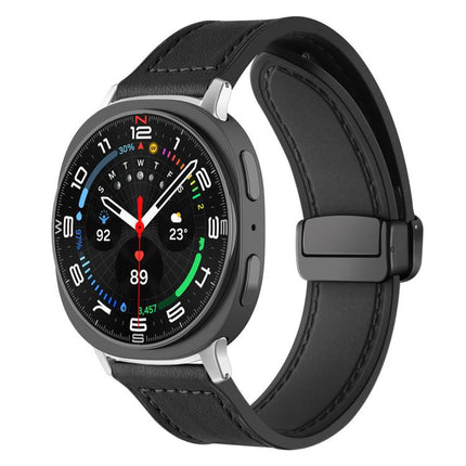 xDfind Crazy Horse Pattern Silicone Skin Magnetic Buckle Watch Band, For Samsung Galaxy Watch Ultra / Ultra 2025, For Samsung Galaxy Watch8 / 8 Classic