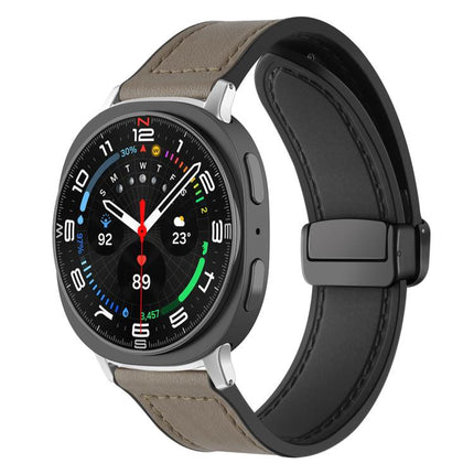 xDfind Crazy Horse Pattern Silicone Skin Magnetic Buckle Watch Band, For Samsung Galaxy Watch Ultra / Ultra 2025, For Samsung Galaxy Watch8 / 8 Classic