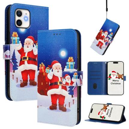 Christmas Series Buckle Leather Phone Case with Hand Strap, For iPhone 11 Pro Max, For iPhone 11, For iPhone 11 Pro, For iPhone XS / X