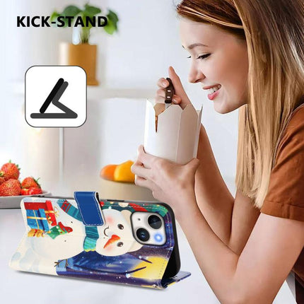 Christmas Series Buckle Leather Phone Case with Hand Strap, For iPhone 13 mini, For iPhone 12 Pro / 12, For iPhone 12 Pro Max, For iPhone 12 mini