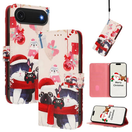 Christmas Series Buckle Leather Phone Case with Hand Strap, For iPhone 17 Pro Max, For iPhone 17 Pro, For iPhone 17, For iPhone Air