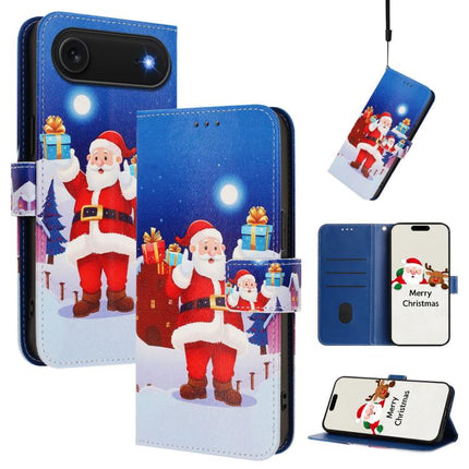 Christmas Series Buckle Leather Phone Case with Hand Strap, For iPhone 17 Pro Max, For iPhone 17 Pro, For iPhone 17, For iPhone Air