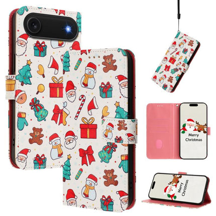 Christmas Series Buckle Leather Phone Case with Hand Strap, For iPhone 17 Pro Max, For iPhone 17 Pro, For iPhone 17, For iPhone Air