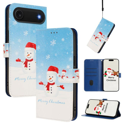 Christmas Series Buckle Leather Phone Case with Hand Strap, For iPhone 17 Pro Max, For iPhone 17 Pro, For iPhone 17, For iPhone Air