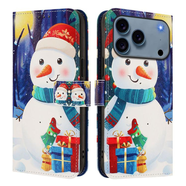 Christmas Series Buckle Leather Phone Case with Hand Strap, For iPhone 17 Pro Max, For iPhone 17 Pro, For iPhone 17, For iPhone Air