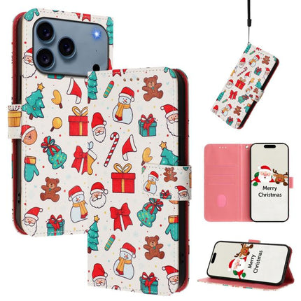 Christmas Series Buckle Leather Phone Case with Hand Strap, For iPhone 17 Pro Max, For iPhone 17 Pro, For iPhone 17, For iPhone Air