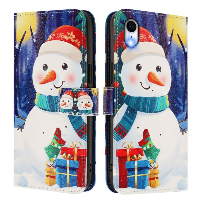 Christmas Series Buckle Leather Phone Case with Hand Strap