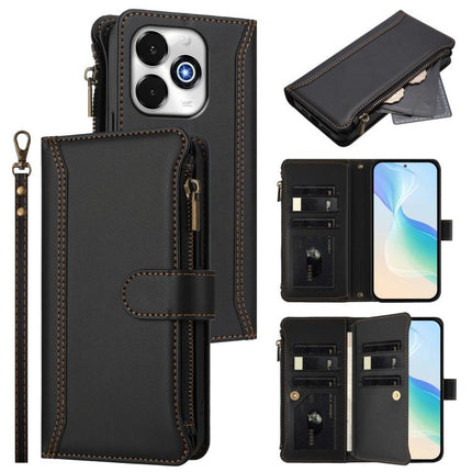 Magnetic Closure 9 Card Slots Zipper Leather Case with Hand Strap, For UMIDIGI G100X 5G / 4G, For UMIDIGI G100 Pro