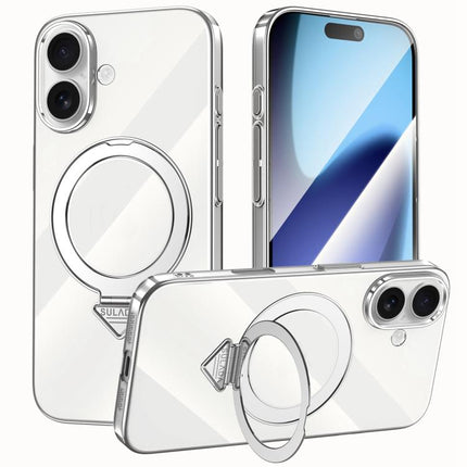 SULADA Electroplated Transparent MagSafe Holder Phone Case, For iPhone 18 Pro, For iPhone 18 Pro Max, For iPhone 17 Pro Max, For iPhone 17 Pro, For iPhone 17