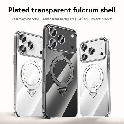 SULADA Electroplated Transparent MagSafe Holder Phone Case, For iPhone 18 Pro, For iPhone 18 Pro Max, For iPhone 17 Pro Max, For iPhone 17 Pro, For iPhone 17
