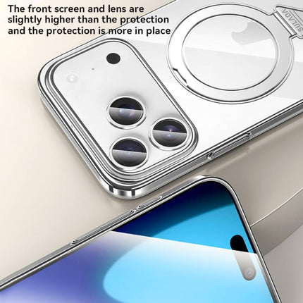 SULADA Electroplated Transparent MagSafe Holder Phone Case, For iPhone 18 Pro, For iPhone 18 Pro Max, For iPhone 17 Pro Max, For iPhone 17 Pro, For iPhone 17