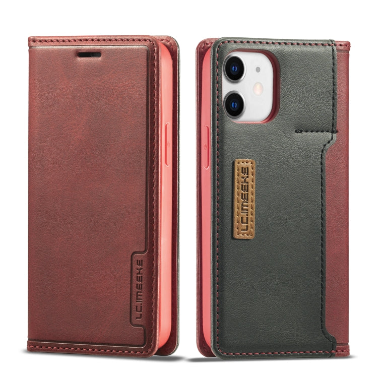 LC.IMEEKE LC-001-Serie PU + TPU Farblich passende, mattierte horizontale Flip-Lederhülle mit Halterung und Kartensteckplatz, für iPhone 12 mini, für iPhone 12/12 Pro, für iPhone 12 Pro Max