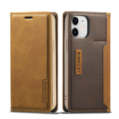 LC.IMEEKE LC-001-Serie PU + TPU Farblich passende, mattierte horizontale Flip-Lederhülle mit Halterung und Kartensteckplatz, für iPhone 12 mini, für iPhone 12/12 Pro, für iPhone 12 Pro Max